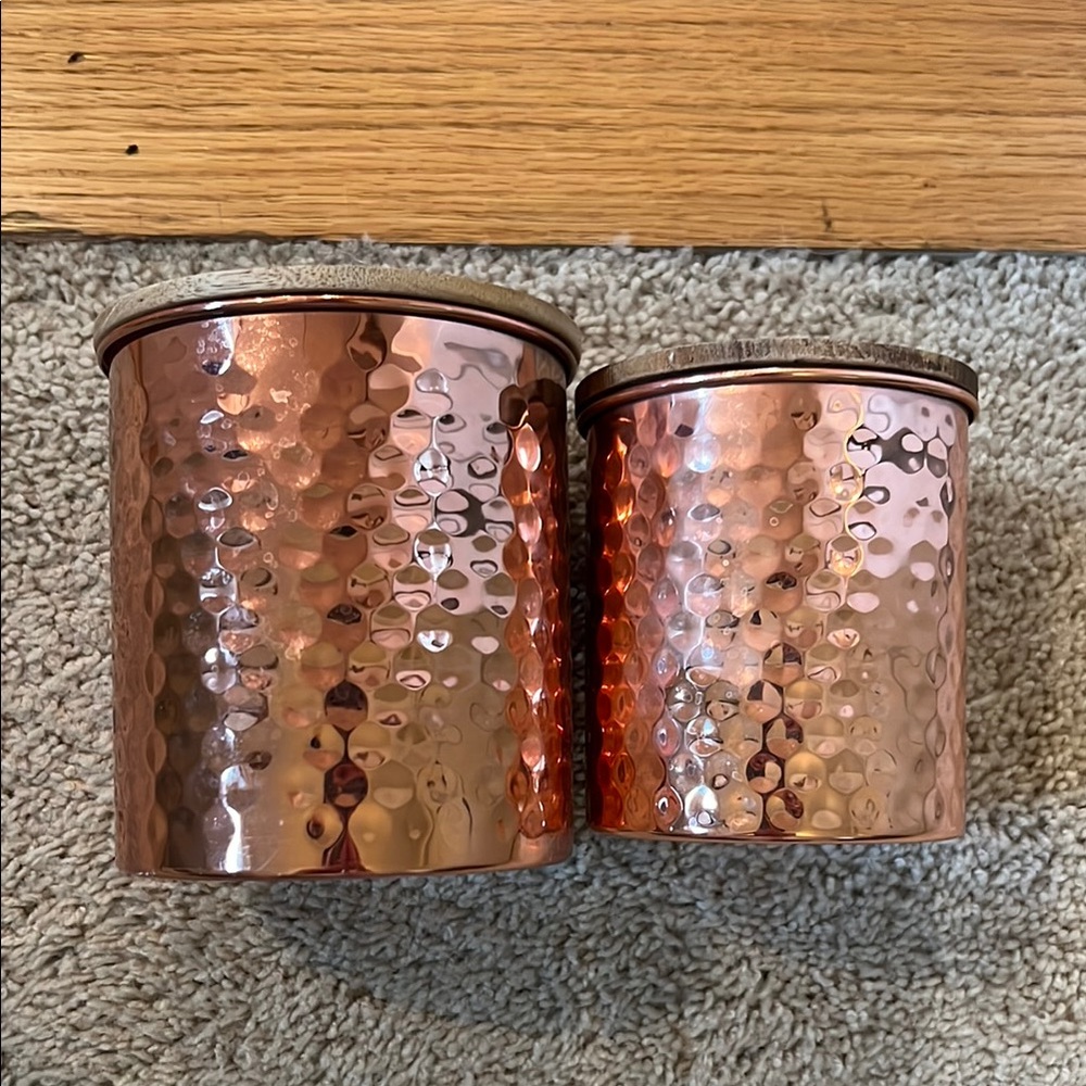 Uncommon James Hammered Copper Canister Set